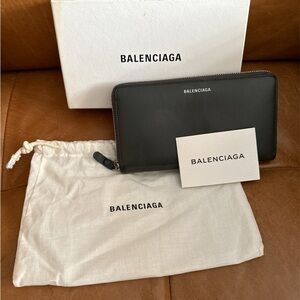 Balenciaga Gray Zip Wallet